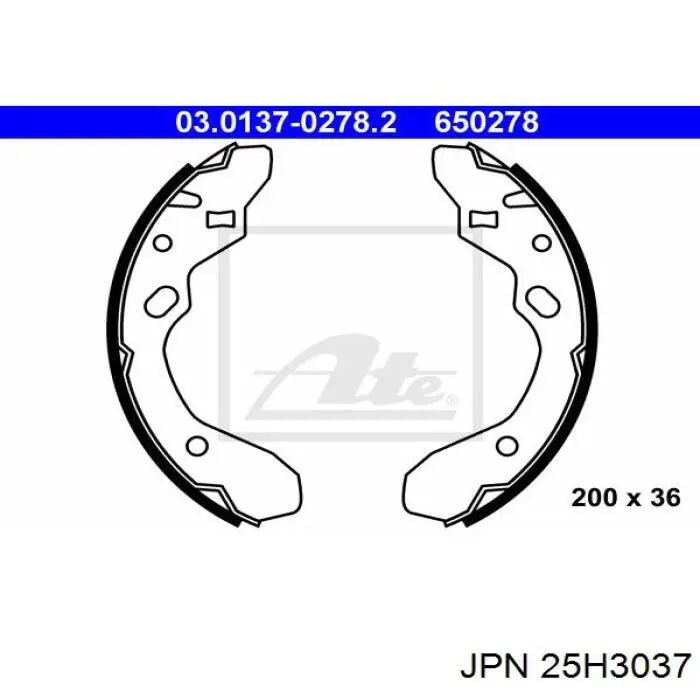 Колодки гальмові задні, барабанні 25H3037 JPN