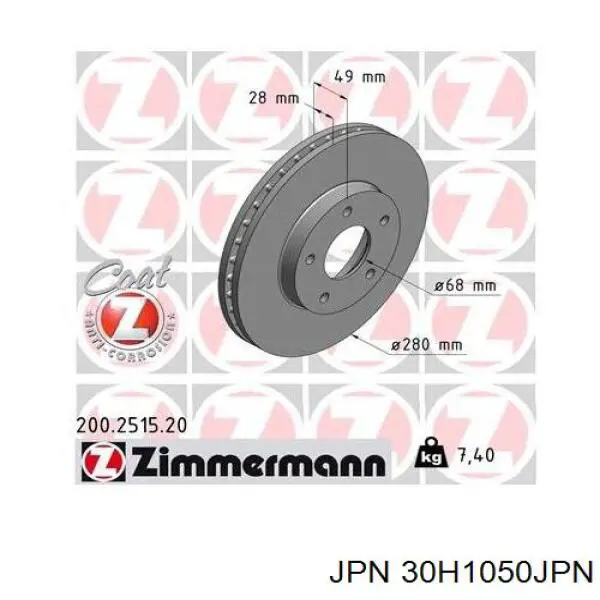 30H1050JPN JPN Гальмо дискове переднє