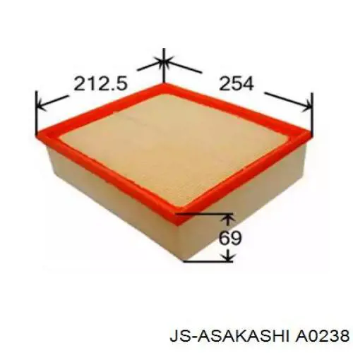 A0238 JS Asakashi фільтр повітряний