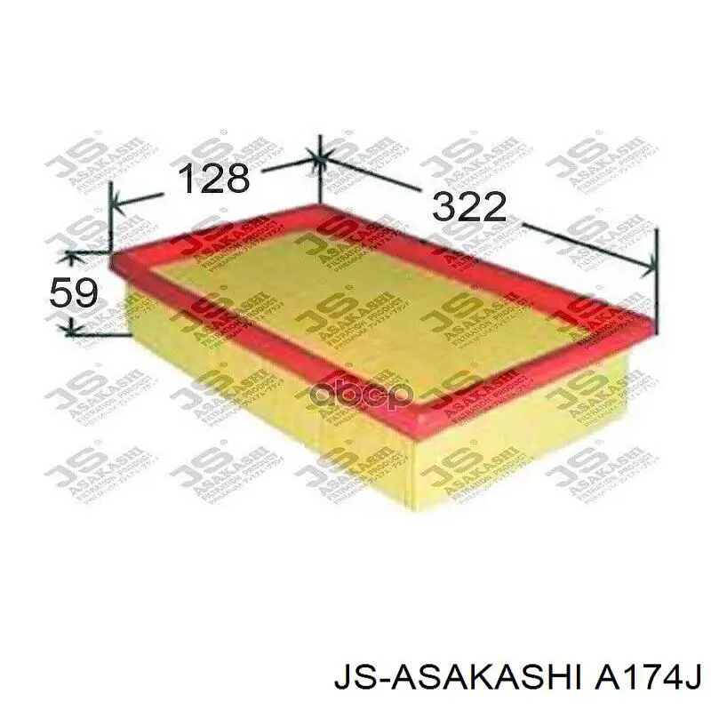 A174J JS Asakashi Повітряний фільтр двигуна