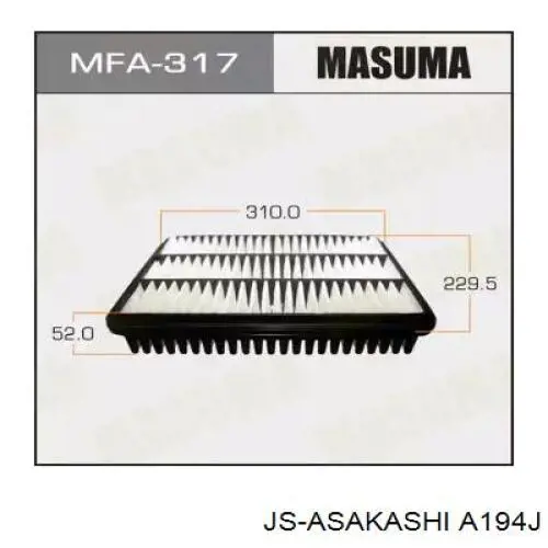 Повітряний фільтр A194J JS Asakashi