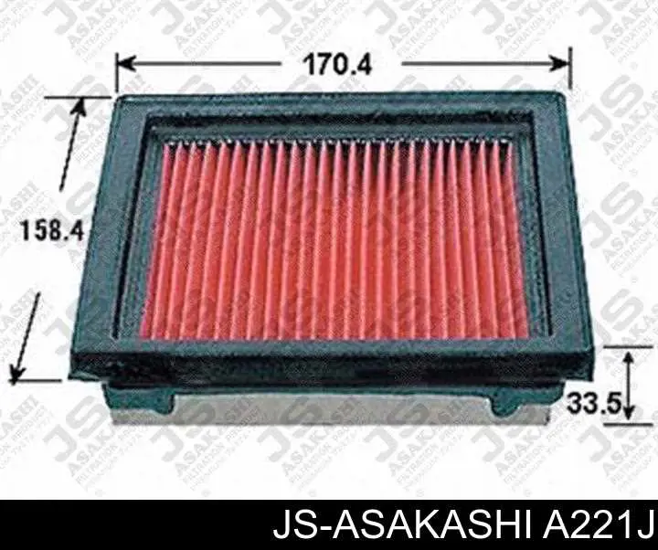 Елемент повітряного фільтра JS Asakashi A221J ціна, від 3.77 USD