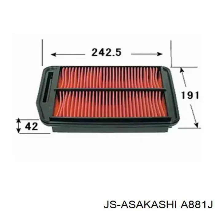 A881J JS Asakashi Повітряний фільтр двигуна