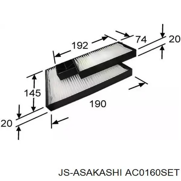 Купити AC0160SET JS Asakashi Фільтр салону вугільний