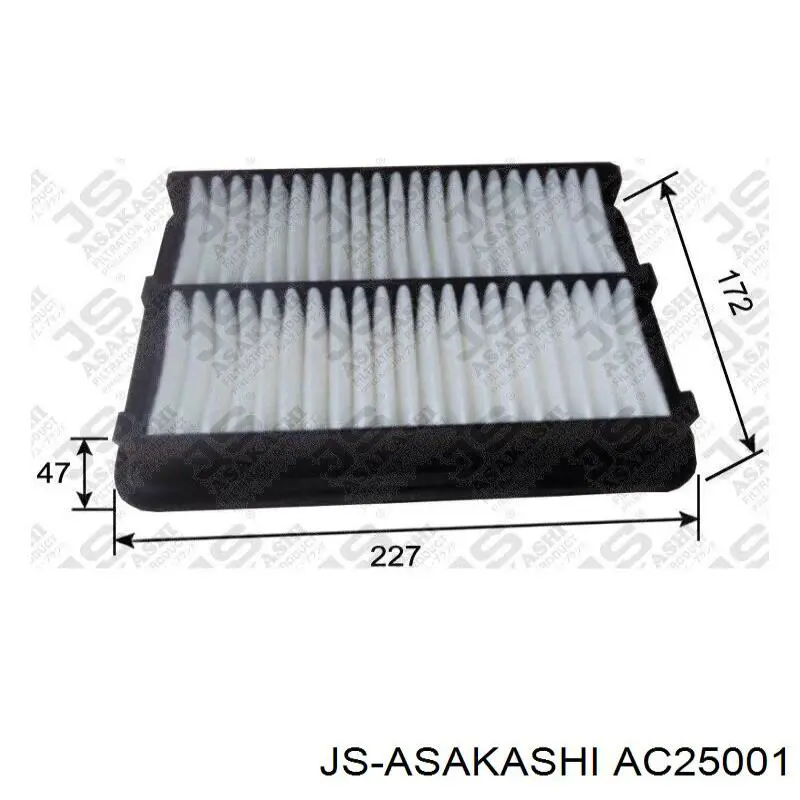 Купити AC25001 JS Asakashi Фільтр салону вугільний