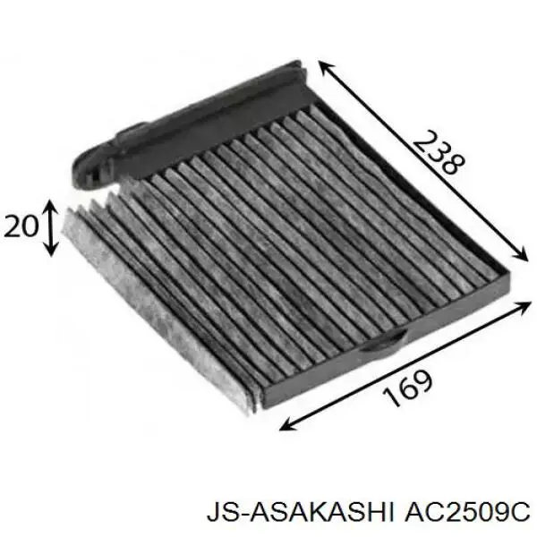 AC2509C JS Asakashi Внутрішньосалонний фільтр
