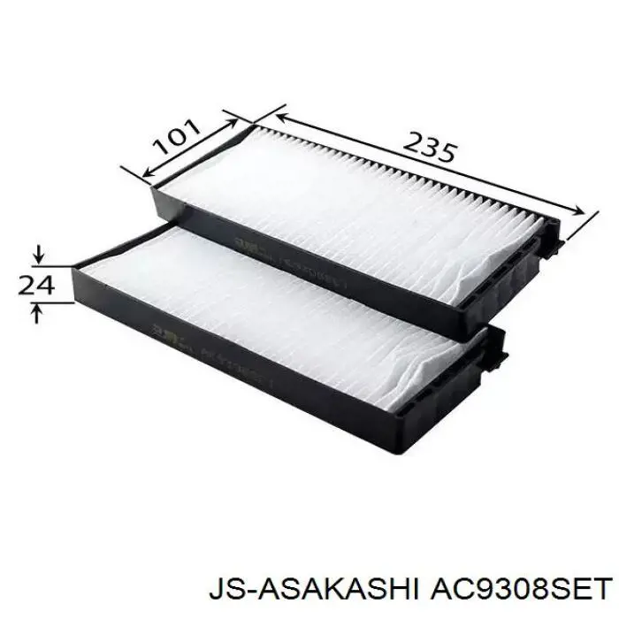 Купити AC9308SET JS Asakashi Фільтр салону вугільний