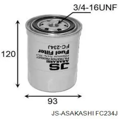 Фільтр тонкого очищення палива JS Asakashi FC234J ціна, від 7.31 USD