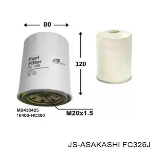 Фільтр тонкого очищення палива JS Asakashi FC326J ціна, від 4.41 USD
