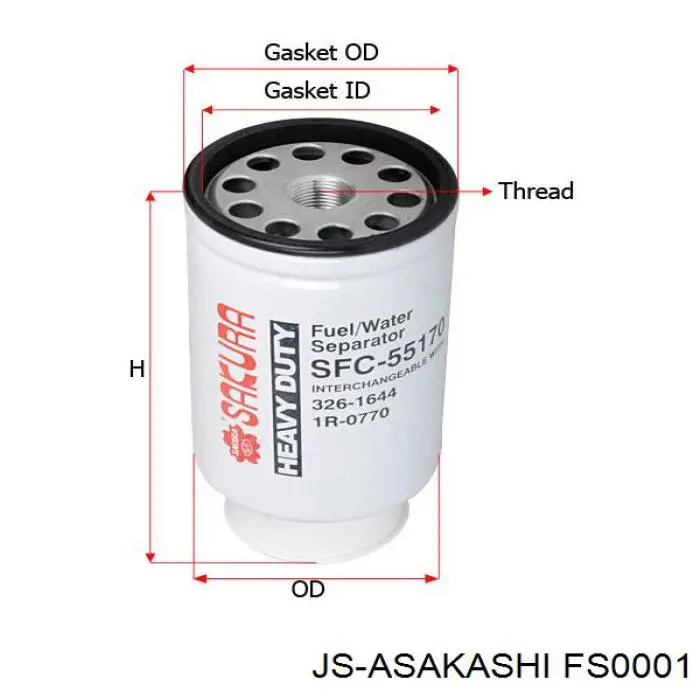 Паливний фільтр FS0001 JS Asakashi