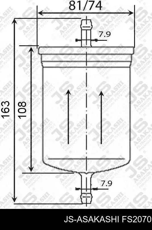 Фільтр тонкого очищення палива JS Asakashi FS2070 ціна, від 6.48 USD