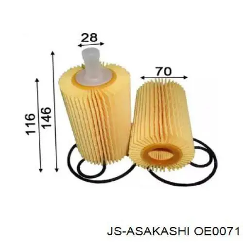 Фільтр масляний OE0071 JS Asakashi