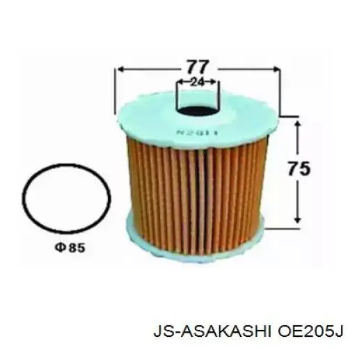 Фільтр масляний OE205J JS Asakashi