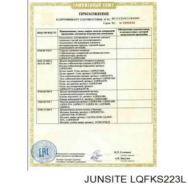 Купити LQFKS223L Junsite 