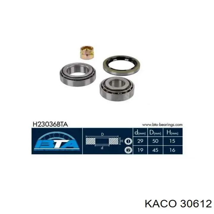Підшипник задньої маточини зовнішній Kaco 30612 ціна, від 5.13 USD