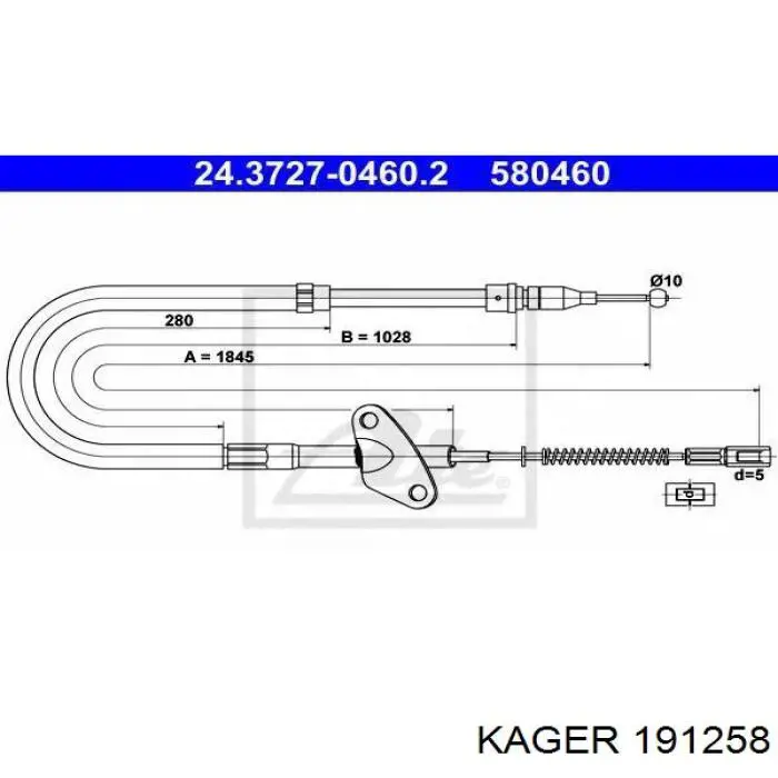 Трос ручного гальма задній, правий Mercedes A6014203785 ціна, від 12.22 USD