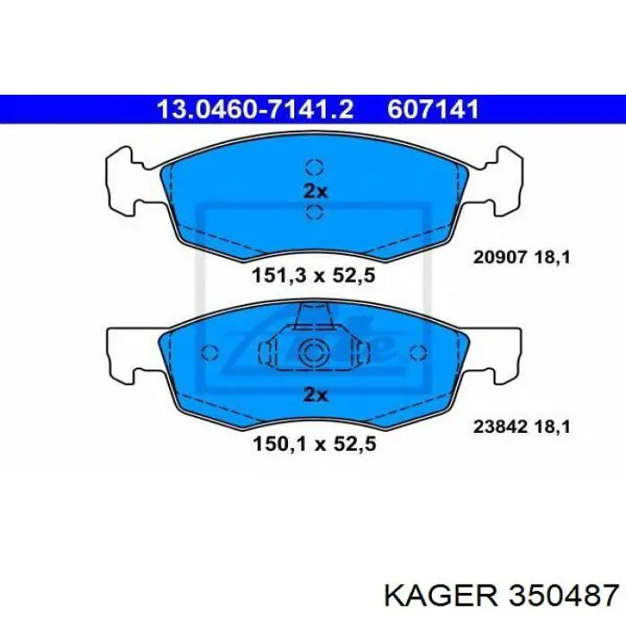 Тормозні колодки Kager 350487