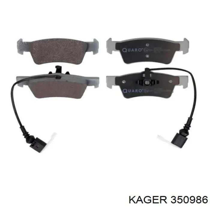 Задні гальмівні колодки 350986 Kager