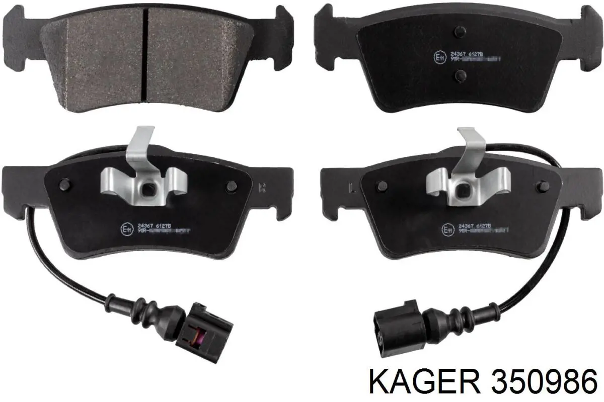 350986 Kager Колодки гальмівні задні, дискові
