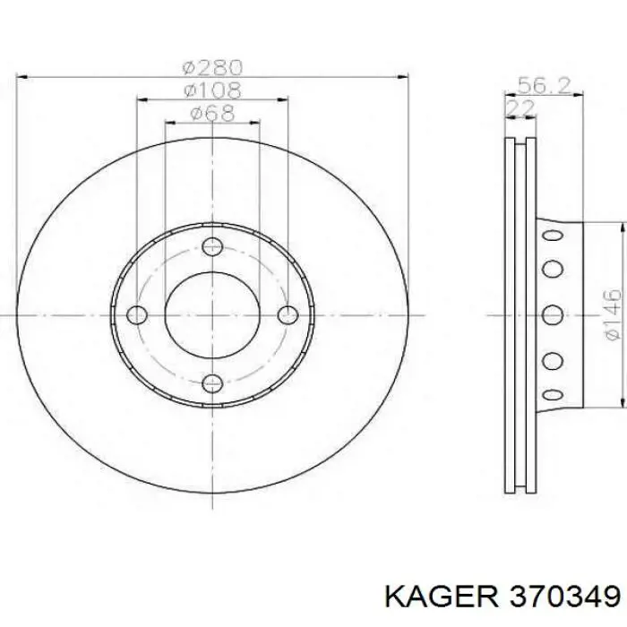 ADV184387 Blue Print Гальмо дискове переднє