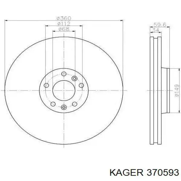 Купити 370593 Kager Ротор гальмівний