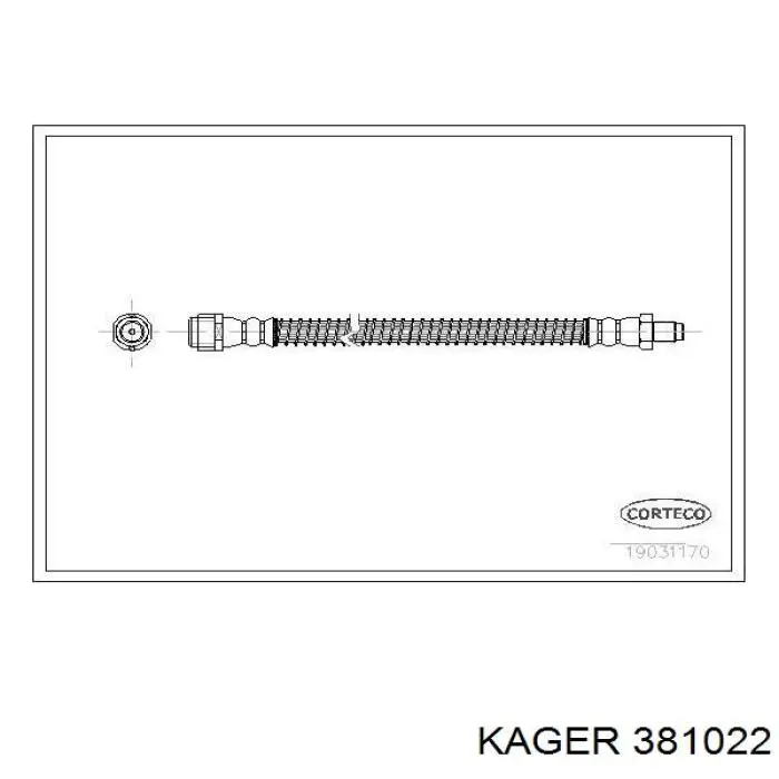 381022 Kager Шланг гальмівний задній