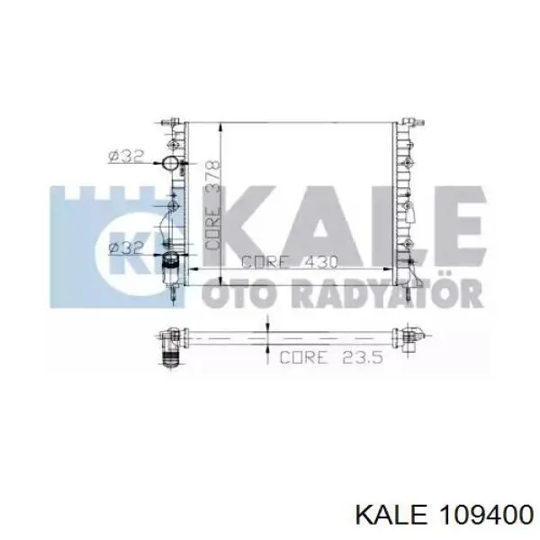 109400 Kale Радіатор охолодження двигуна