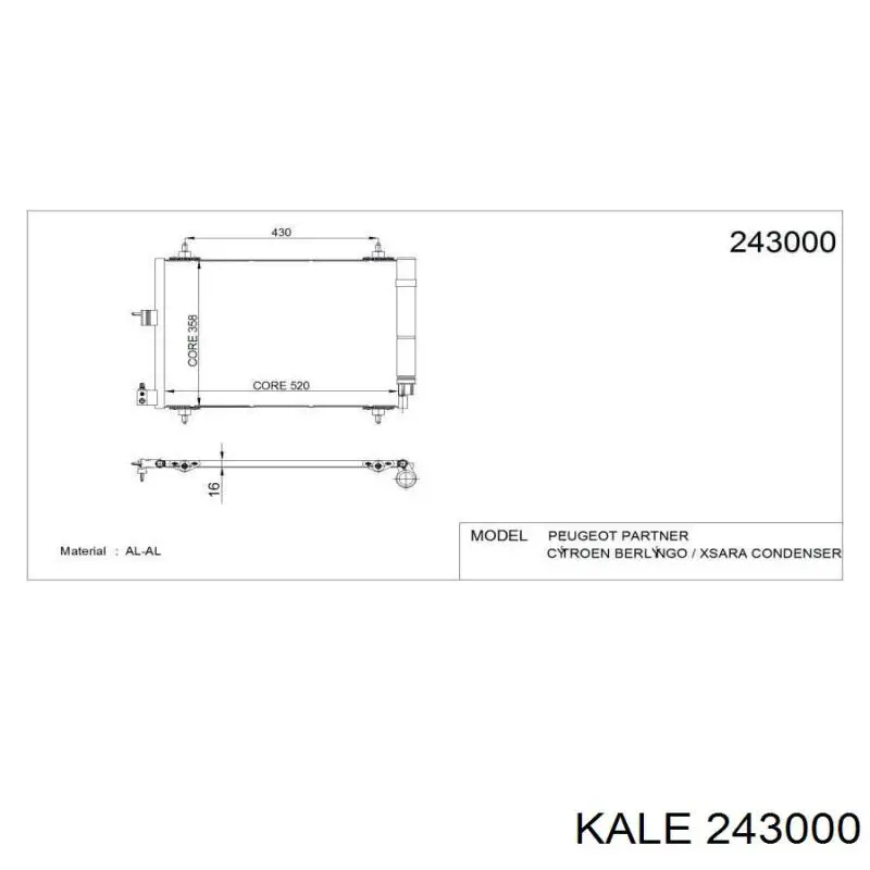 243000 Kale радіатор кондиціонера