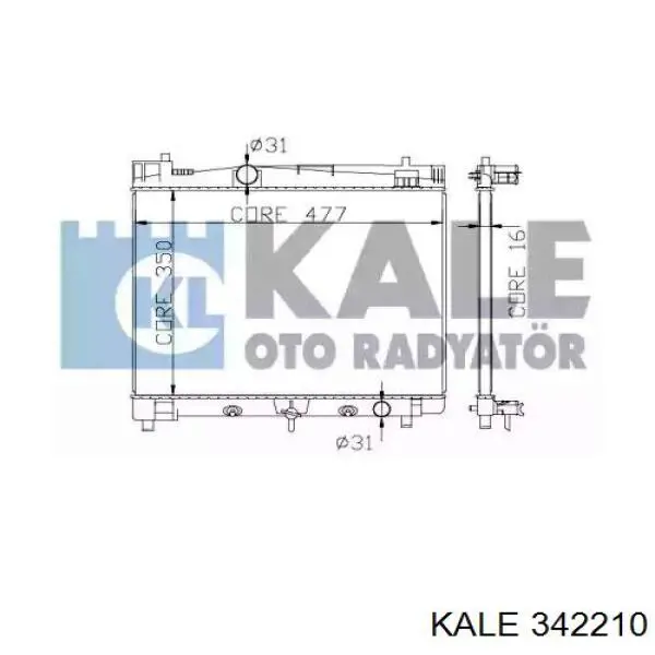 Купити 342210 Kale Радіатор двигуна