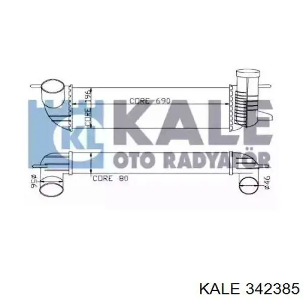 Радіатор интеркуллера 342385 Kale