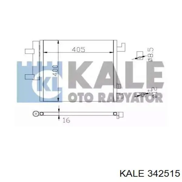 Радіатор кондиціонера 342515 Kale