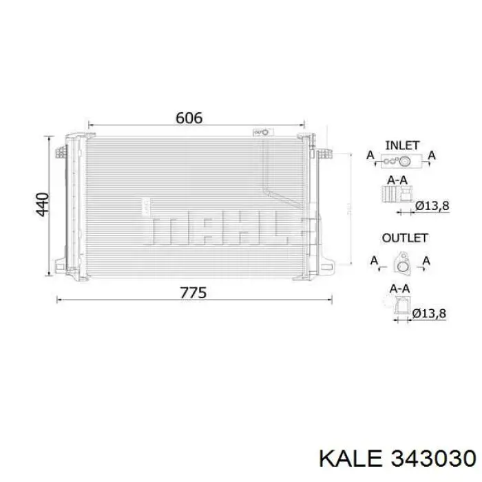 343030 Kale радіатор кондиціонера