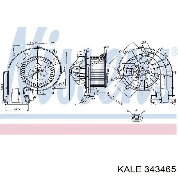 343465 Kale двигун вентилятора пічки (обігрівача салону)