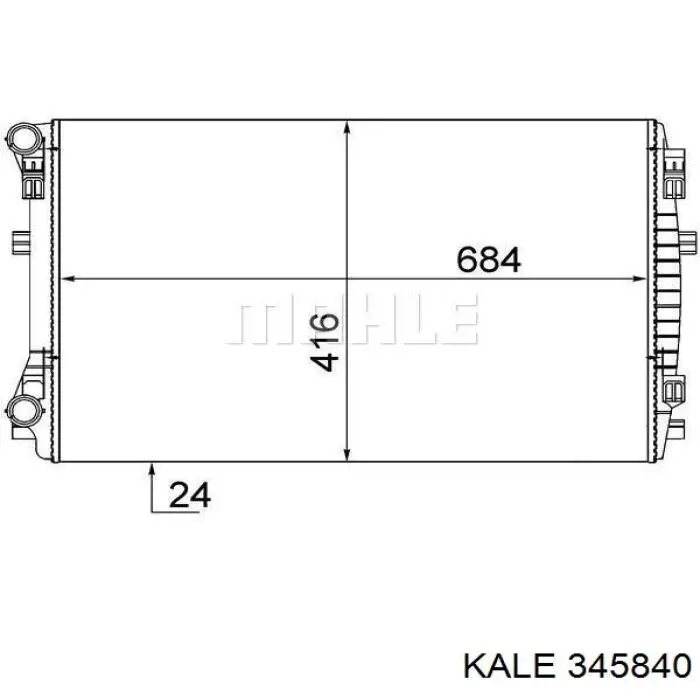 Радіатор охолодження двигуна 345840 Kale