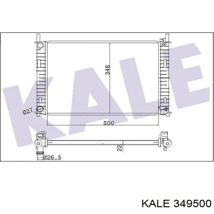 Радіатор охолодження двигуна 349500 Kale