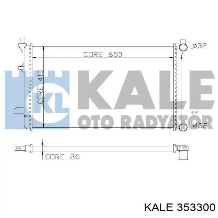 Радіатор охолодження двигуна 353300 Kale