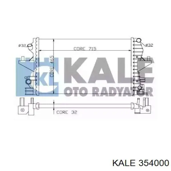 Радіатор охолодження двигуна 354000 Kale