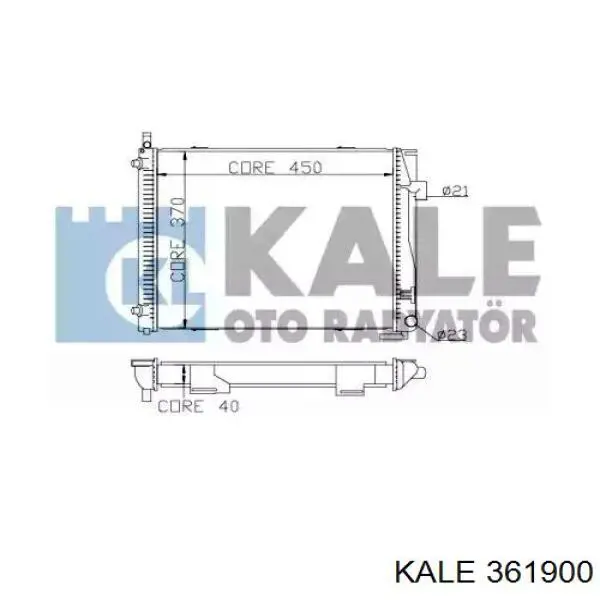 Радіатор охолодження двигуна 361900 Kale