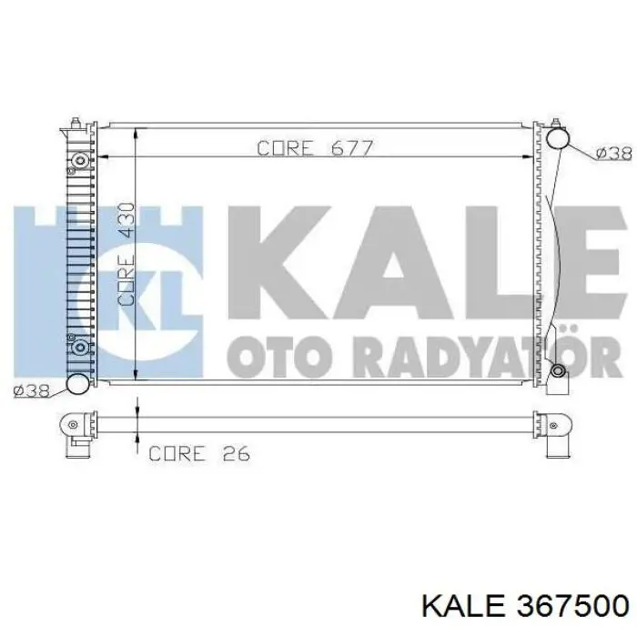 Радіатор охолодження двигуна 367500 Kale