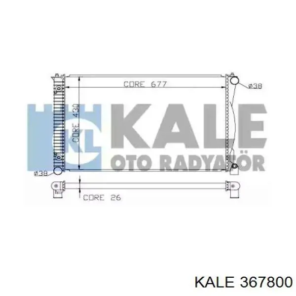 Радіатор охолодження двигуна 367800 Kale