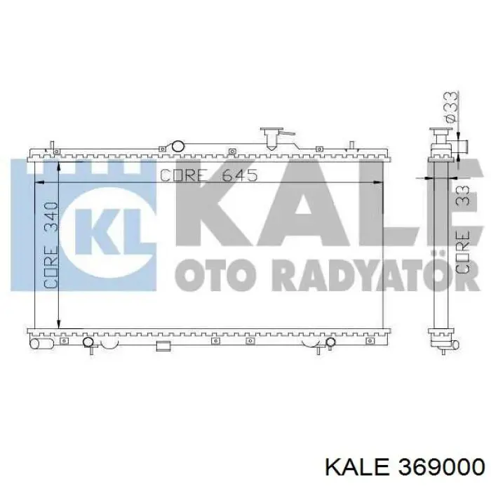 Радіатор охолодження двигуна 369000 Kale