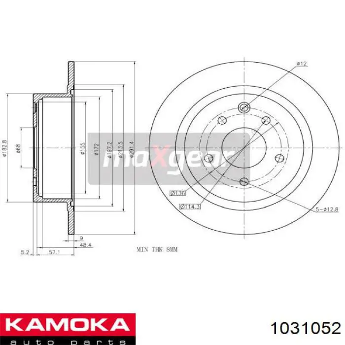 Гальмівні диски 1031052 Kamoka
