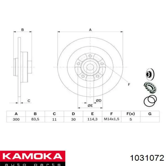 Гальмівні диски 1031072 Kamoka