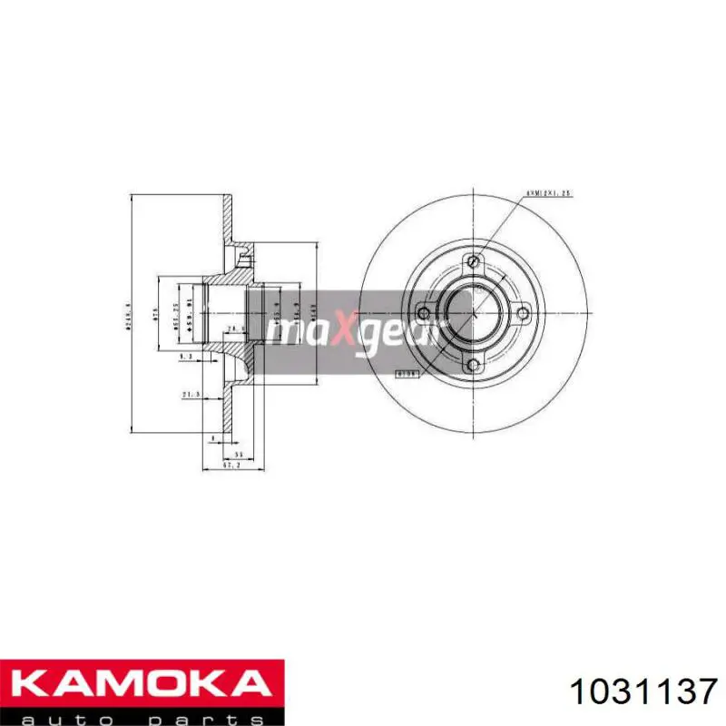 Купити 1031137 Kamoka Диск заднього гальма