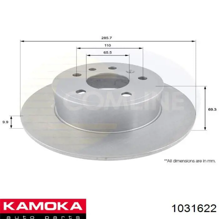 Диск гальмівний задній 1031622 Kamoka