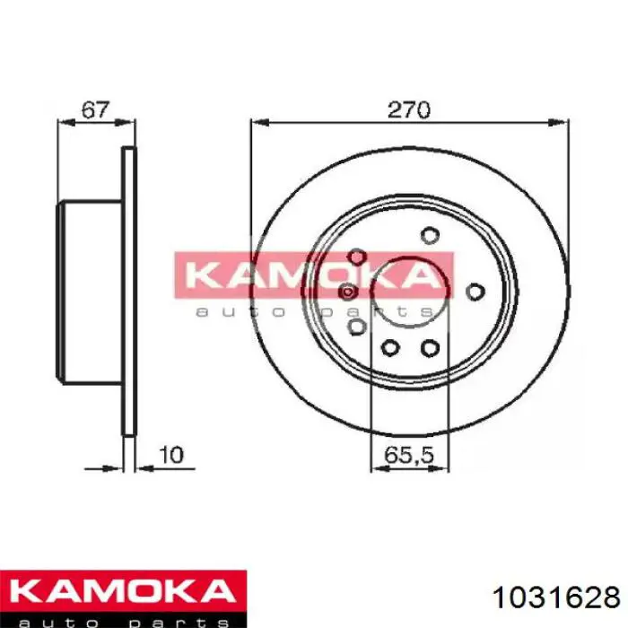 Купити 1031628 Kamoka Диск заднього гальма