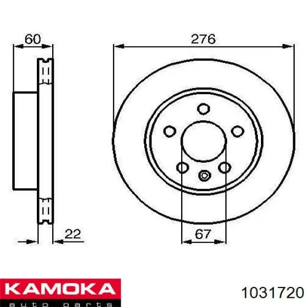 Диск переднього гальма Kamoka 1031720 ціна, від 36.82 USD