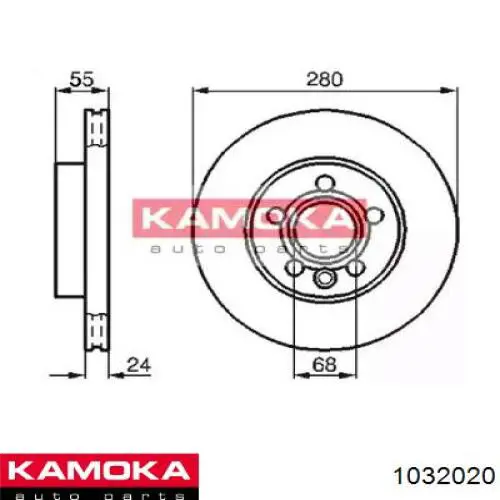 1032020 Kamoka диск гальмівний передній
