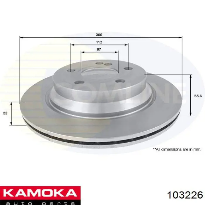 Купити 103226 Kamoka Диск заднього гальма
