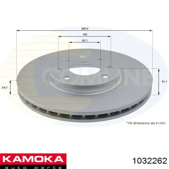 1032262 Kamoka диск гальмівний передній
